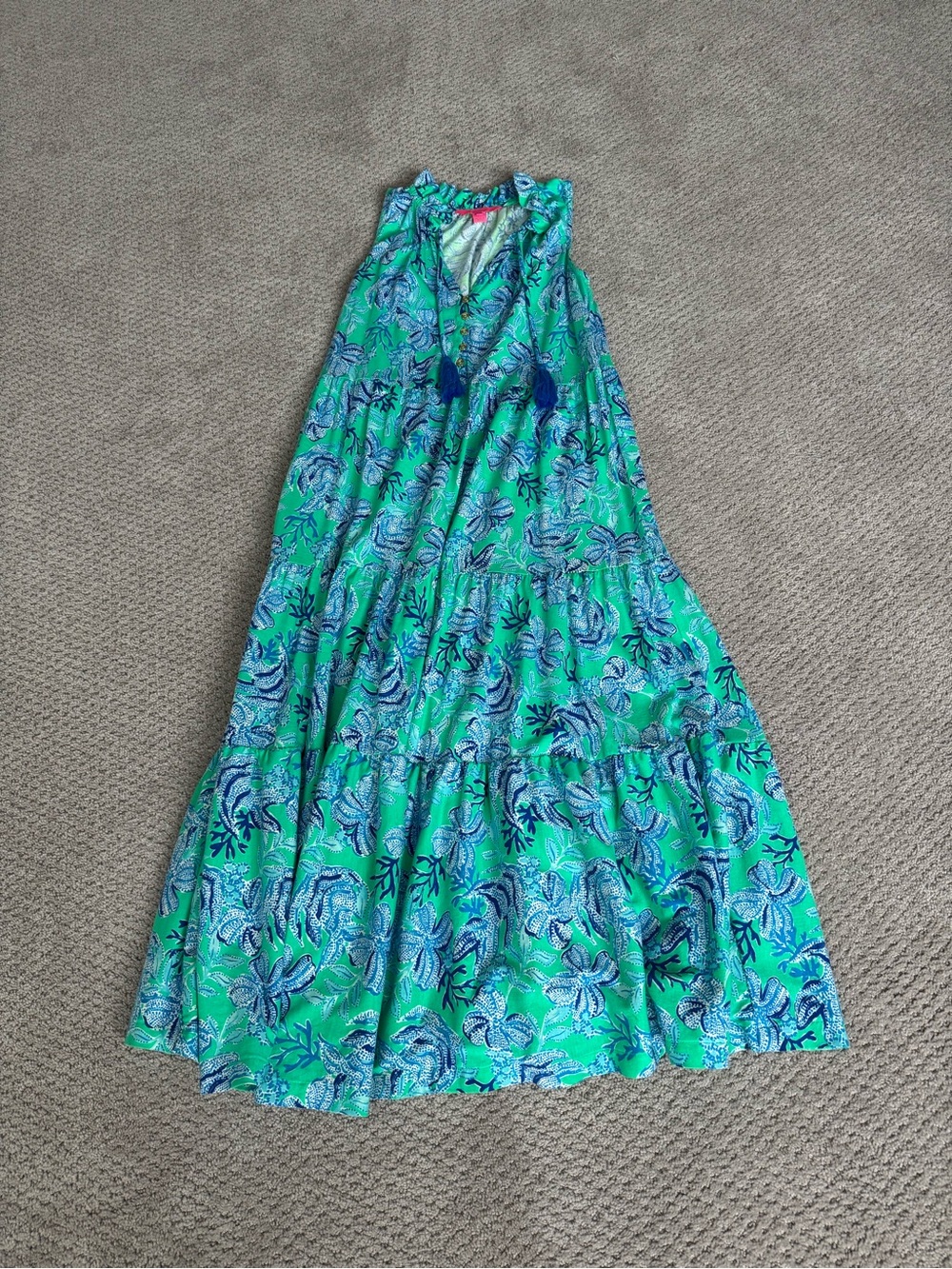 Lilly Pulitzer Green, Blue & Pink Tropical Print Dress